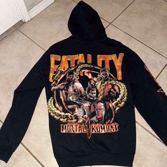 Goat Other - Goat Crew Mortal Kombat Black Hoodie with Graphic Print mens size medium